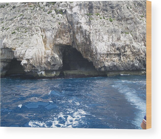 Malta Wood Print featuring the photograph Blue Grotto 2 by Lisa Mutch