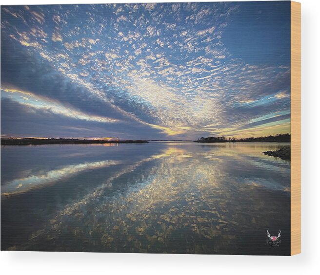 Clouds Wood Print featuring the photograph Blue Sunset by Pam Rendall