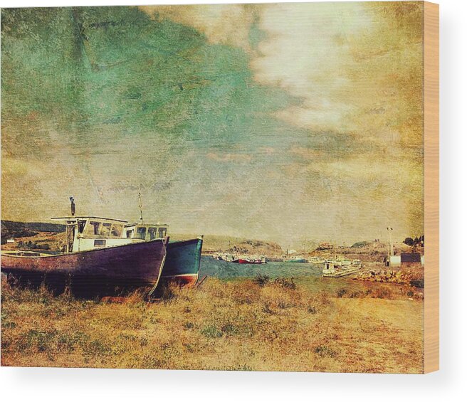 Grunge Wood Print featuring the photograph Boat Dreams on a Hill by Tracy Munson