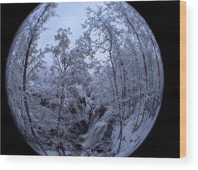 Brandywine Falls Wood Print featuring the photograph Brandywine Falls in a Snow Globe by Brad Nellis