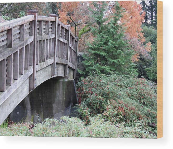 Wood Wood Print featuring the photograph Bridge over Paradise by Mary Mikawoz