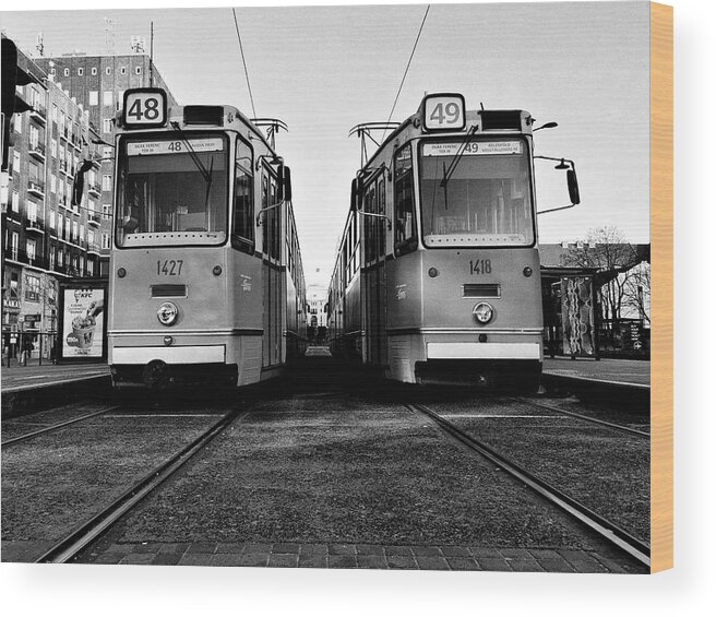 Trams Wood Print featuring the photograph Budapest Trams by Tito Slack