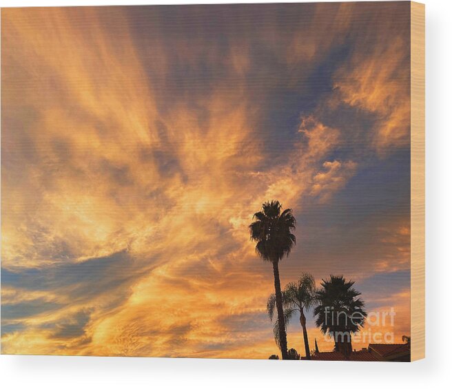 California Wood Print featuring the photograph California October Sunset by Brian Watt