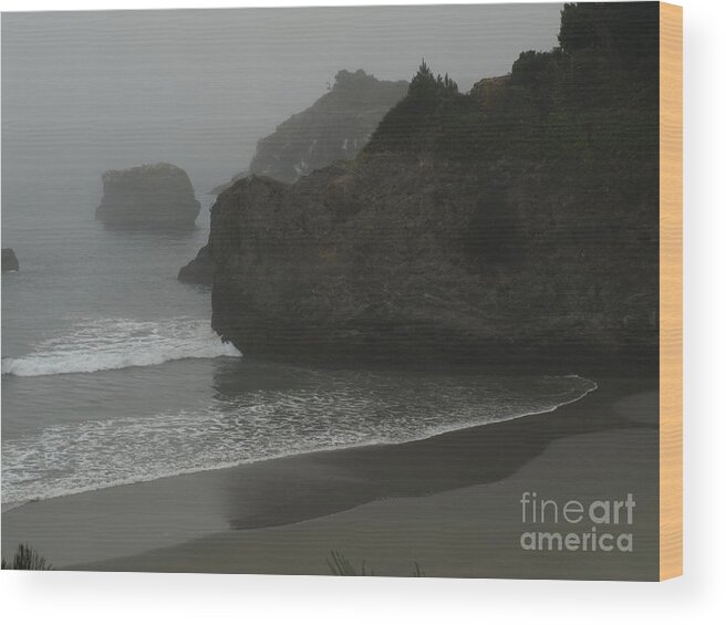 Coastline Wood Print featuring the photograph CaliforniaCoast01 by Mary Kobet