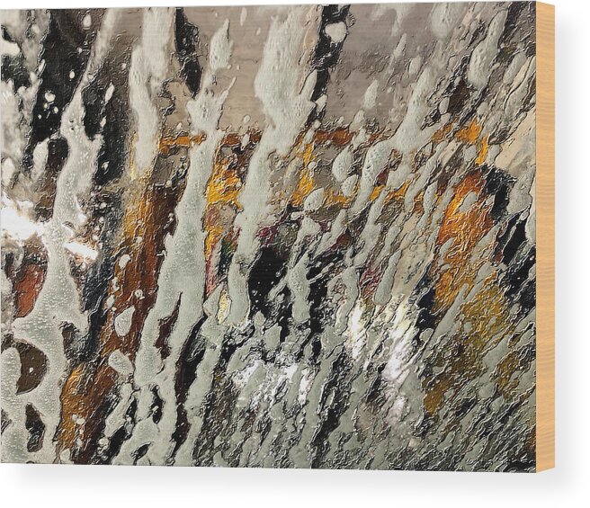 Water Wood Print featuring the painting Car Wash Suds Soap by Tony Rubino