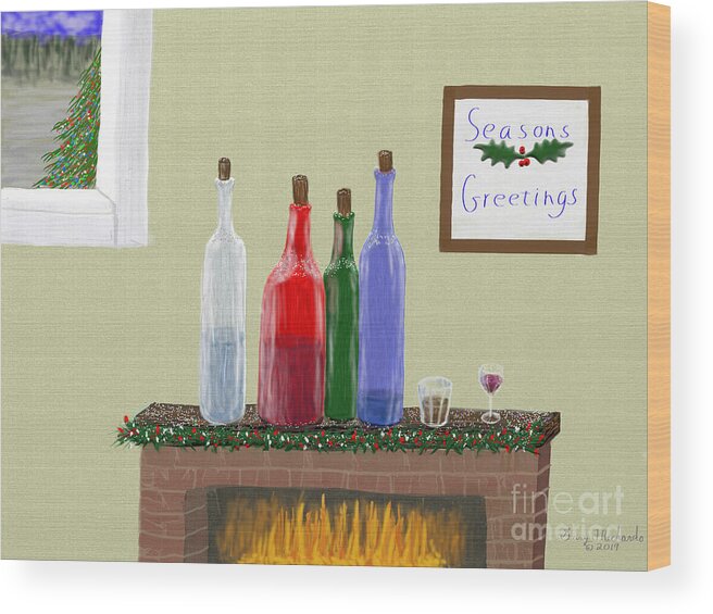 Bottles Coloredbottles Festive Wood Print featuring the digital art Celebrate the Season by Gary F Richards