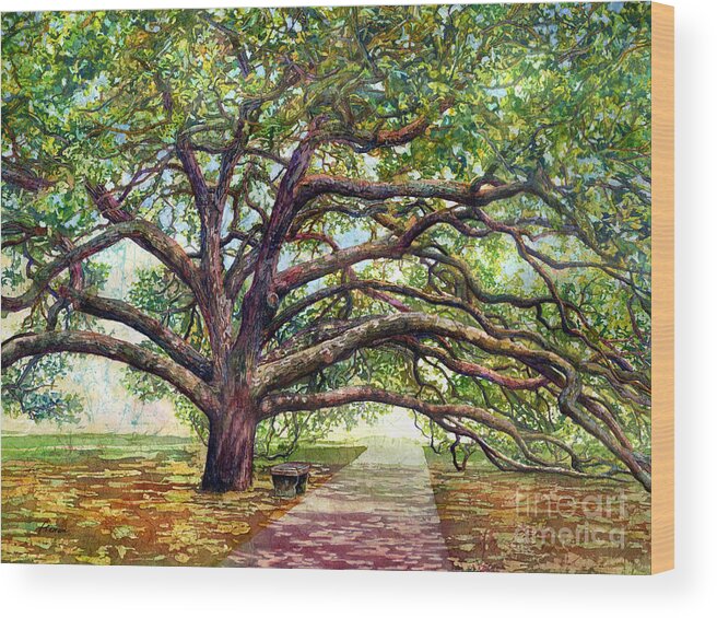 Oak Wood Print featuring the painting Century Tree 2 by Hailey E Herrera