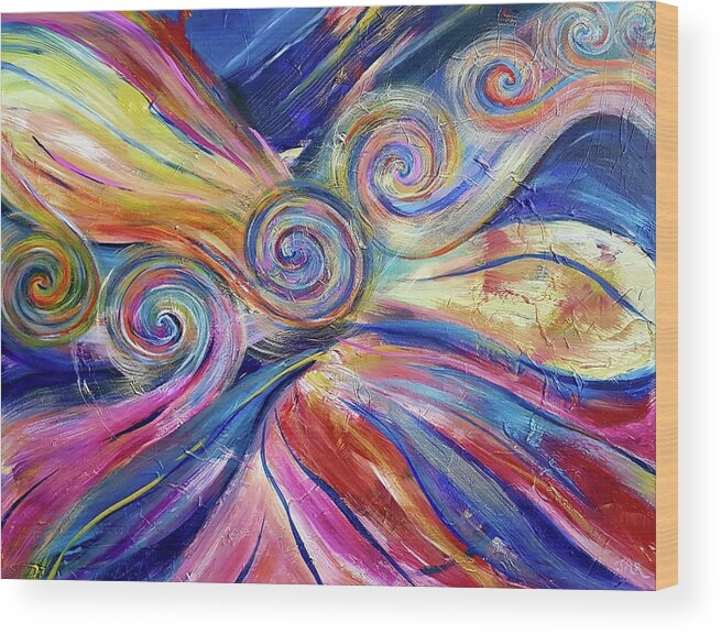 Chakras Wood Print featuring the painting Chakras Align by Jackie Ryan