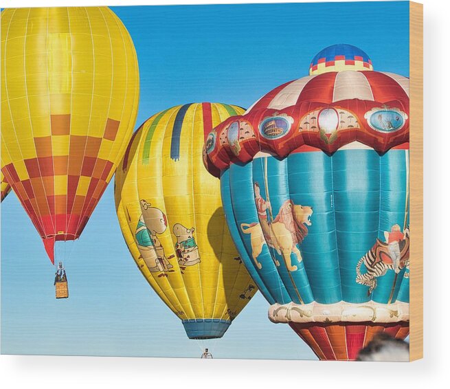 Hot Air Balloons Wood Print featuring the photograph Child's play AIBF 3 by Segura Shaw Photography