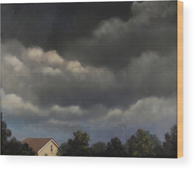  Wood Print featuring the painting Cloudscape by Christopher Brennan