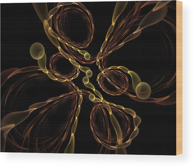 Fractal Wood Print featuring the digital art Copper and Gold by Ronda Broatch