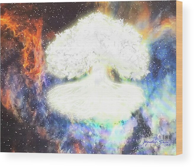 Universe Wood Print featuring the digital art Cosmic Tree by Jacqueline Shuler