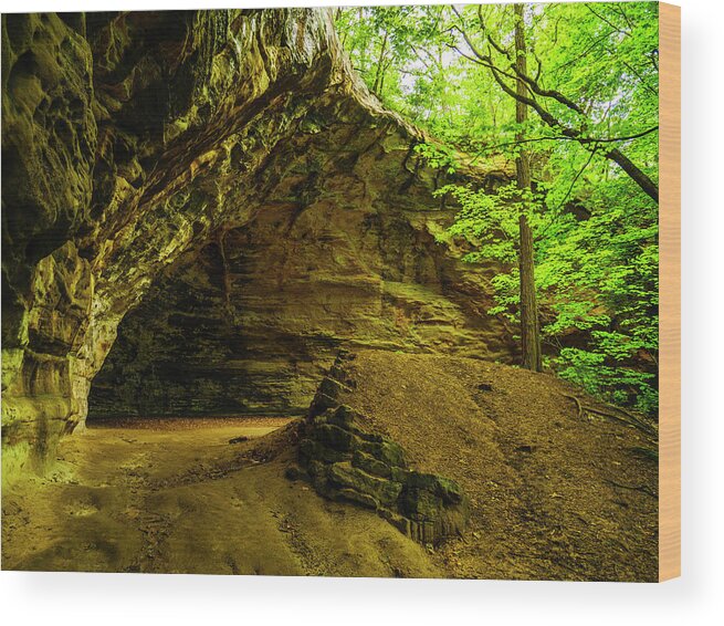 Council Overhang Wood Print featuring the photograph Council Overhang Starved Rock State Park by Todd Bannor