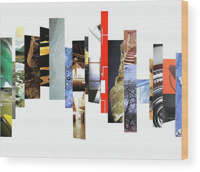 Collage Wood Print featuring the photograph Crosscut#125 by Robert Glover