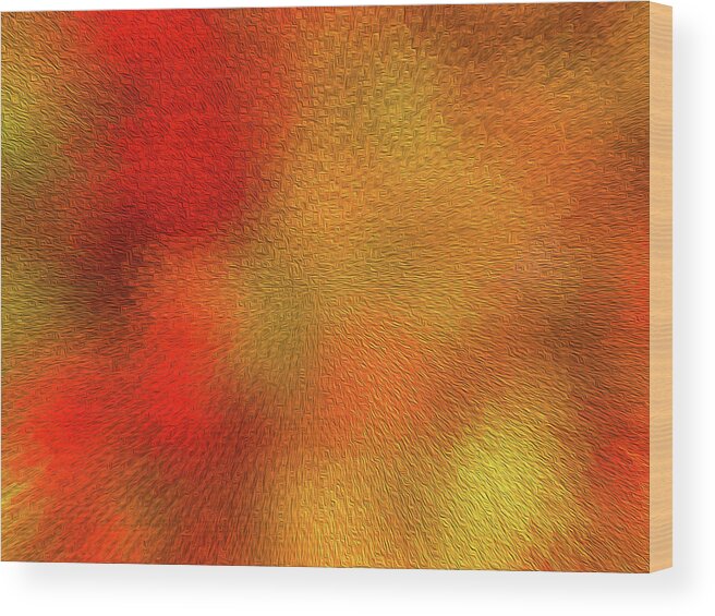 Abstract Art Wood Print featuring the digital art Cubes of Autumn by SR Green