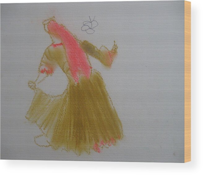  Wood Print featuring the drawing Dainty Emily by AJ Brown