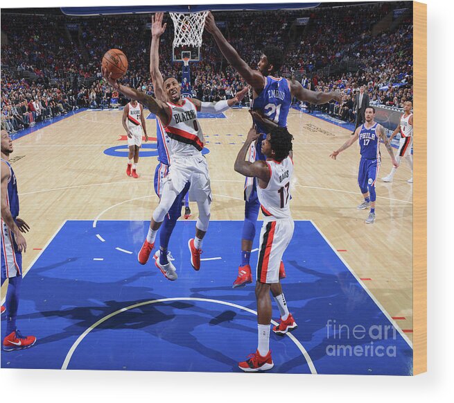 Nba Pro Basketball Wood Print featuring the photograph Damian Lillard by Jesse D. Garrabrant