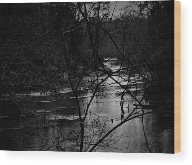 Dark Wood Print featuring the photograph Dark Comes The Water by Ed Williams