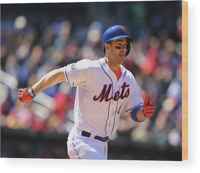 American League Baseball Wood Print featuring the photograph David Wright by Al Bello