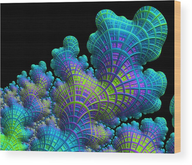 Deep Sea Coral Wood Print featuring the digital art Deep Sea Coral by Susan Maxwell Schmidt