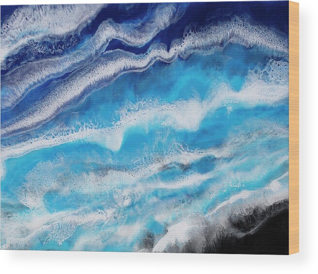 Beach Wood Print featuring the painting Diamond Beach by Tamara Nelson