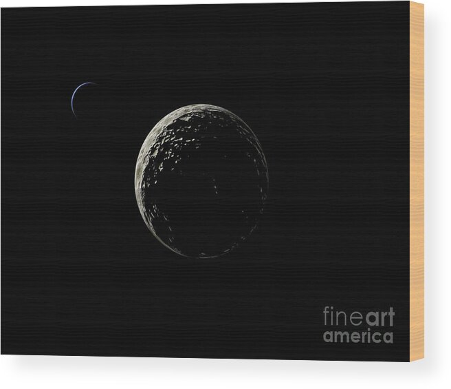 Earth Wood Print featuring the digital art Distant Planet by Phil Perkins