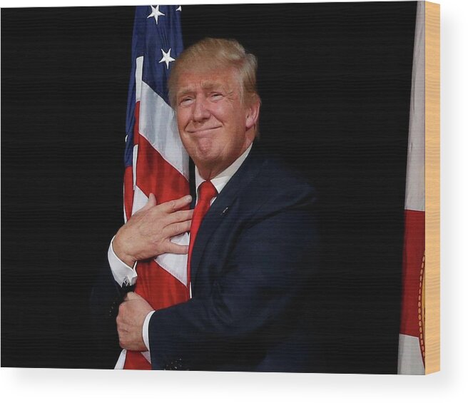 Donald Wood Print featuring the photograph Donald J.Trump by Action