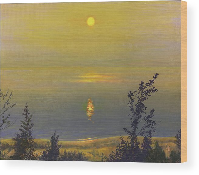 Lakeshore Wood Print featuring the painting Empire Sunset by Garth Glazier