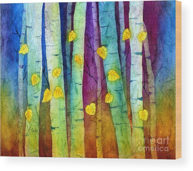 Forest Wood Print featuring the painting Enchanted Forest by Hailey E Herrera