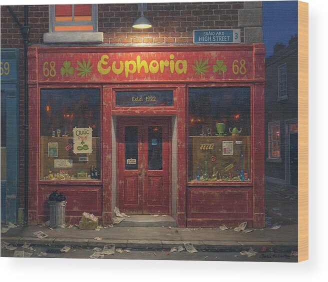 Urban Wood Print featuring the painting Euphoria by Brian McCarthy