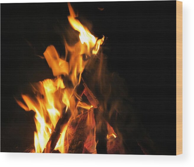 Fire Wood Print featuring the photograph Face in the Fire by Azthet Photography