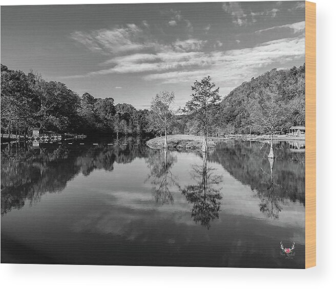 Brokenbow Wood Print featuring the photograph Fall Reflection by Pam Rendall