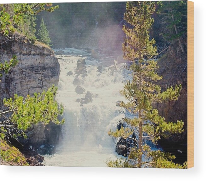 Firehole River Wood Print featuring the photograph Firehole Falls 44 by Marty Koch