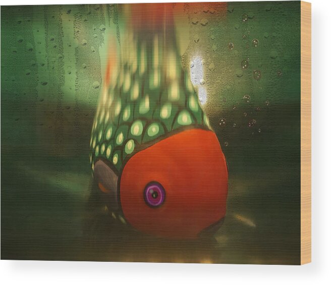 Fish Wood Print featuring the digital art Fish In My Sink by Pamela Smale Williams