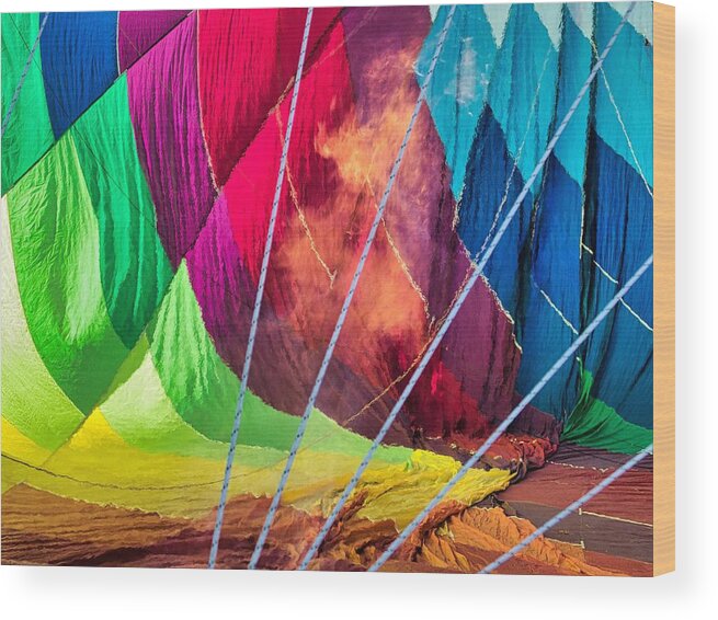 Hot Air Balloons Wood Print featuring the photograph Flames - AIBF 9 by Segura Shaw Photography