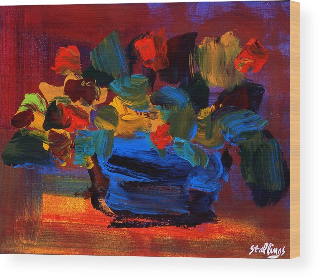 Still Life Wood Print featuring the painting Floral Study III by Jim Stallings