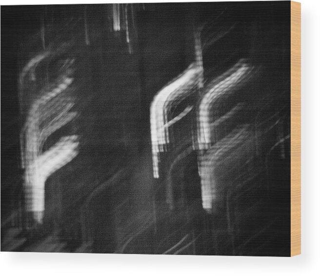 Abstract Wood Print featuring the photograph Flying Fs BW by Christi Kraft