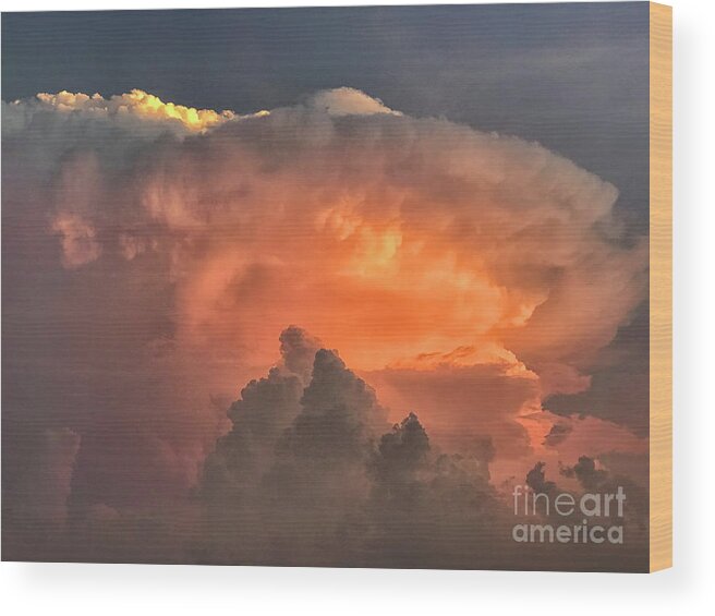 Clouds Wood Print featuring the photograph For the Glory of the Skies by Karen Adams