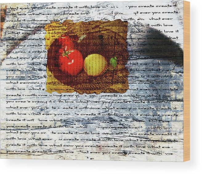 Fruit Wood Print featuring the mixed media Fruit - Still Life by Marie Jamieson