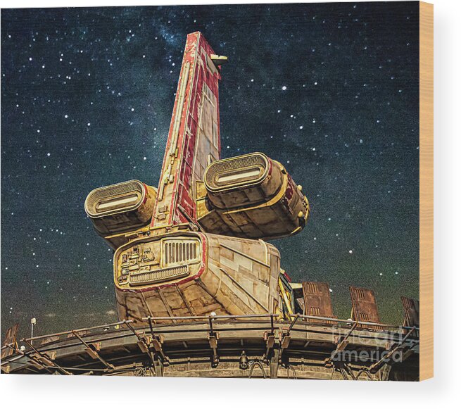 Space Ship Wood Print featuring the photograph Galaxys Edge Ship by Nick Zelinsky Jr