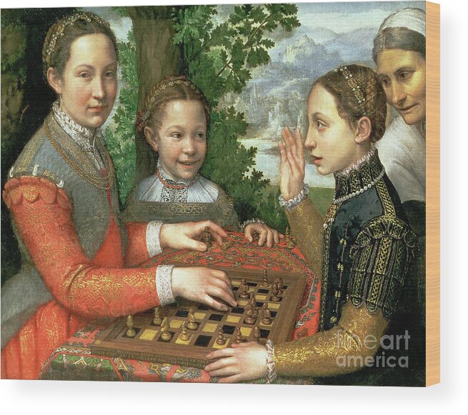 The Chess Game, Sofonisba Anguissola, on canvas, poster, wallpaper