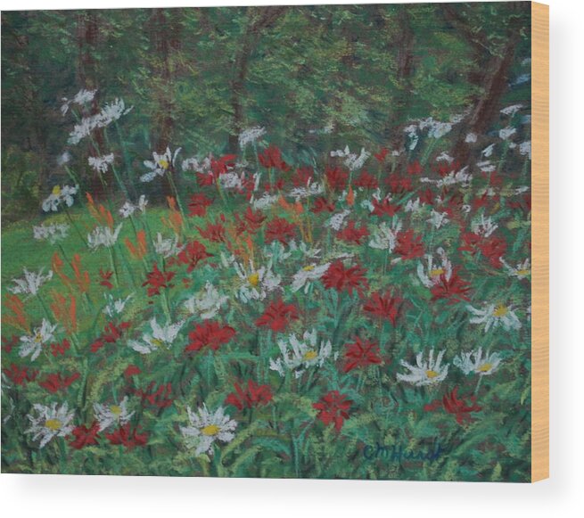 Garden Wood Print featuring the painting Garden Against The Woods by Collette Hurst