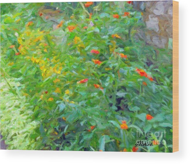 Giverny France Wood Print featuring the painting Giverny Wall by Joe Roache