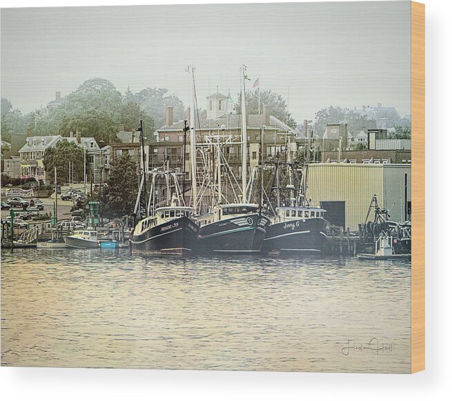 Gloucester Wood Print featuring the photograph Gloucester Harbor by Linda Lee Hall