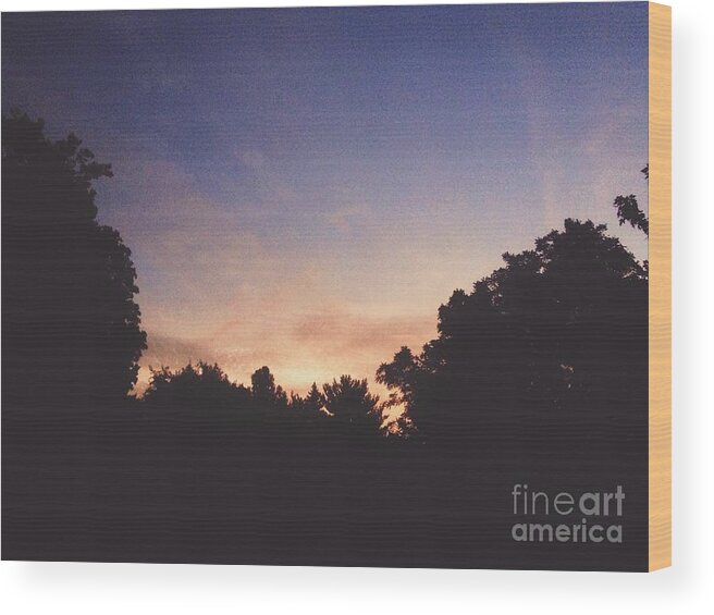 Landscape Photography Wood Print featuring the photograph Golden Hour Autumn Sky by Frank J Casella