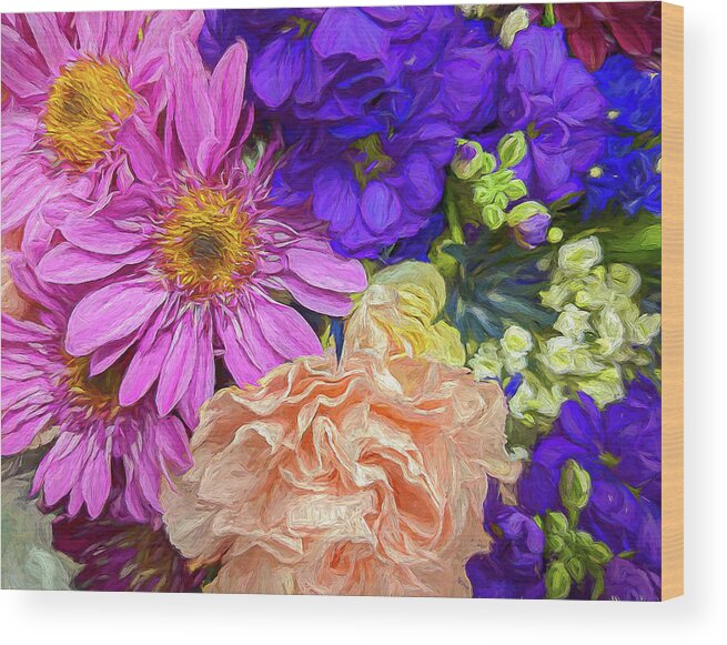 Flowers Wood Print featuring the photograph Grocery Flowers May by Georgette Grossman