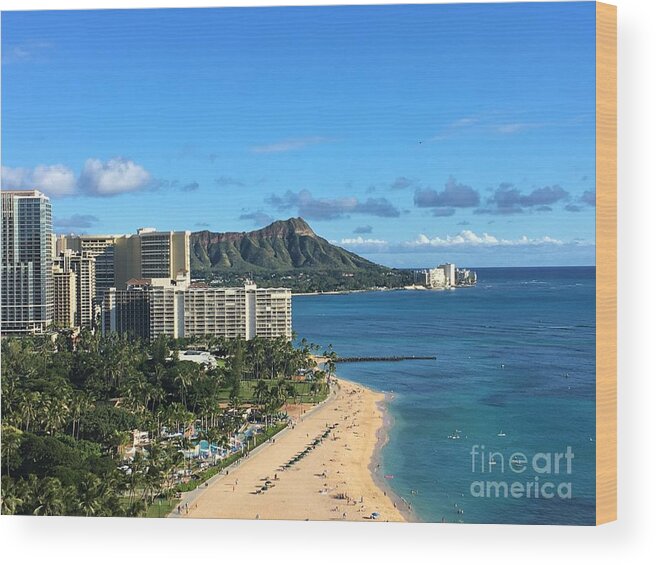 Honolulu Wood Print featuring the photograph Haeaii Series - Honolulu 1022 by Lee Antle