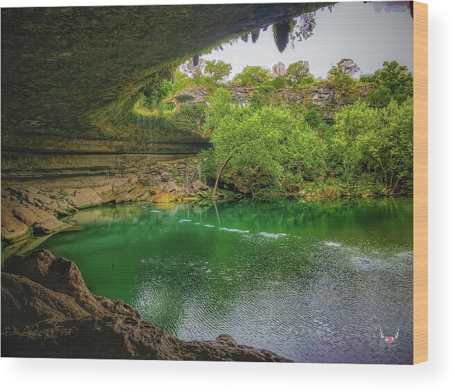 Hamiltonpool Wood Print featuring the photograph Hamilton Pool Cave by Pam Rendall