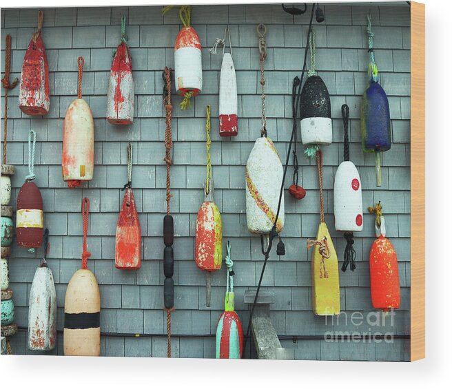 Buoy Wood Print featuring the photograph Hanging Out With the Buoys by Rick Locke - Out of the Corner of My Eye
