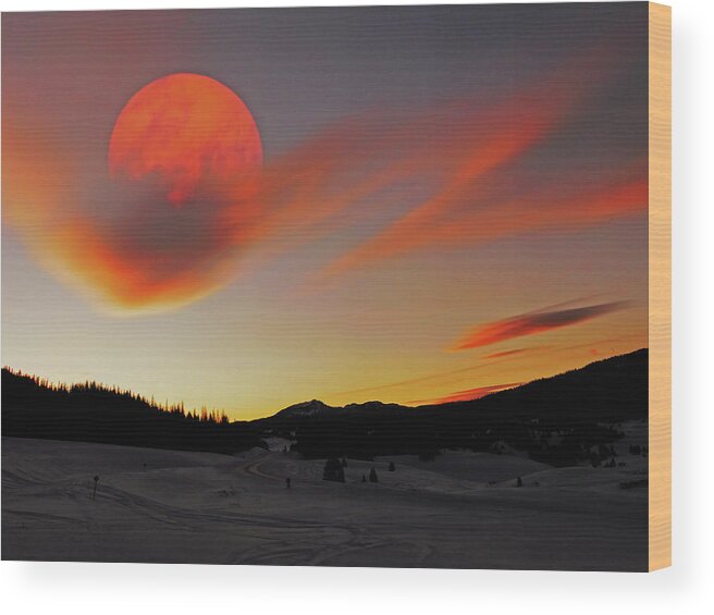 Sun Wood Print featuring the photograph Ice and Fire by Carl Moore